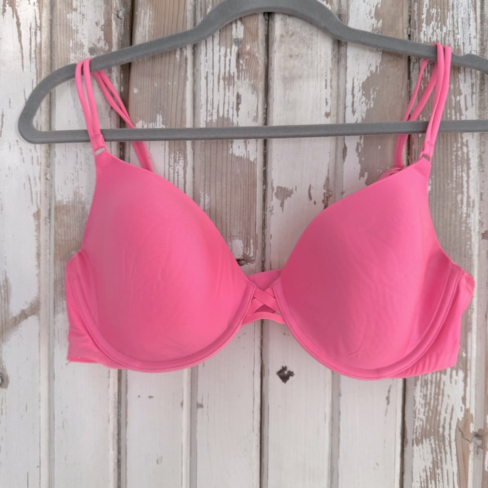 Vintage Victoria’s Secret Perfect Coverage Bra, Bright Pink, 38B